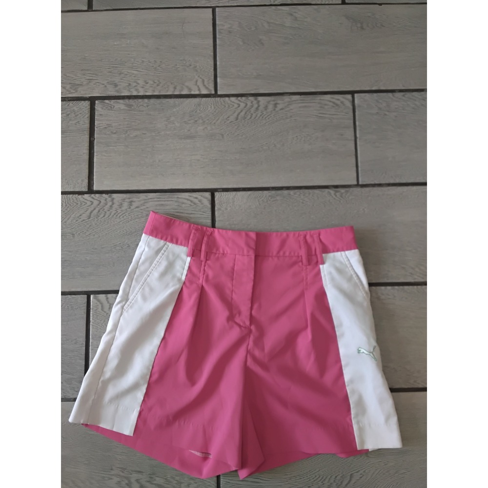 Puma Golf Shorts Pink White Colorblock dryCELL Performance Style 563500 Womens 4